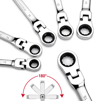 Vente d'usine : Lot de 12 clés à cliquet à tête flexible, métriques, en acier Cr-V, outils de mécanicien OEM
