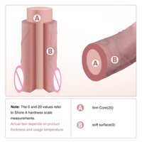 Hismith Dildo en silicone double densité de 10,82 pouces, insertable de 7,52 pouces, avec ventouse Hismith Kliclok étanche, vente en gros d'usine OEM