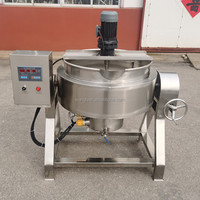 Marmite de cuisson industrielle à double enveloppe pour sauces, gaz et électrique, inclinable, 100L, 150L, 200L, 300L, 500L, avec agitateur, pour sucre