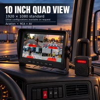 Sistem Monitor Truk 4CH AI BSD dengan Kamera AHD Peringatan Pejalan Kaki, DVR, Kit Sensor Parkir Quad View untuk Keamanan Armada Bus dan Kendaraan Penumpang