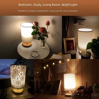 Lampe de bureau USB en tissu de bambou, contrôle tactile, veilleuse LED, design moderne, alimentation par batterie, intensité réglable, température de couleur 3000-6000K, garantie 3 ans