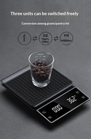 Balance de cuisine professionnelle multifonctionnelle à affichage LED alimentée par piles, avec minuteur pour café filtre, capacité 3kg/0.1g