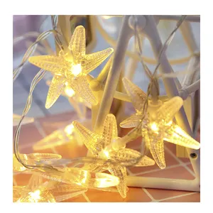 Fabricants populaires étoiles de mer guirlandes lumineuses féeriques à piles décoration intérieure de vacances de Noël
