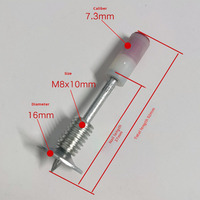 Mini clou à canon fileté M8 avec vis à clou filetée et écrou, adapté au pistolet à clous à canon