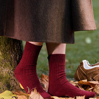 Chaussettes mi-mollet en tricot de luxe pour femme, respirantes, en mélange de laine, douces et personnalisables pour un confort quotidien