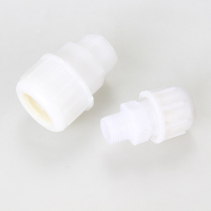 White Plastic <b>Quick</b> <b>Connector</b> 1 Inch Threaded Injection Molded Pipe Fitting For Garden Water System - Product Image 3