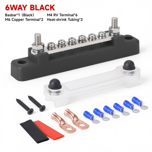 Bloc de bornes busbar rouge 5 voies M4 RV 5 pièces M6 Cuivre 2 pièces Gaine thermorétractable 2 pièces Kit - Product Image 4