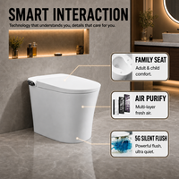 WC intelligent en céramique avec couvercle électrique à ouverture automatique, télécommande, siège chauffant, drainage en S - Toilettes modernes aux fonctionnalités innovantes
