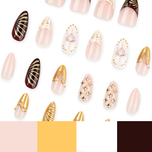 Nouveaux <span class=keywords><strong>faux</strong></span> <span class=keywords><strong>ongles</strong></span> automne-<span class=keywords><strong>hiver</strong></span>, 24 pièces, prix attractif, <span class=keywords><strong>ongles</strong></span> press-on de haute qualité avec design français et autocollants - Product Image 3