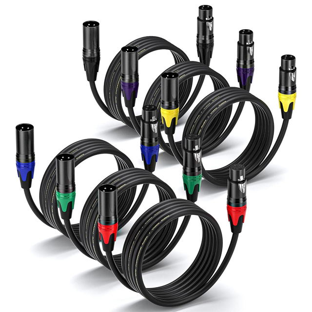 OEM  3-Pin XLR Male to Female Audio Cable Multi-Color Microphone Connector Wire Line with Braid Shielding PVC OFC Material
