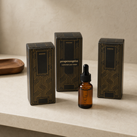 Emballage de luxe personnalisé écologique avec logo UV, emballage en papier pour produits cosmétiques, boîte de vente au détail pour flacon d'huile essentielle de parfum