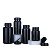 Bouteilles souples cylindriques noires en PEHD de 300 ml avec ouverture facile pour liquides, sérigraphie, distributeur de savon capillaire