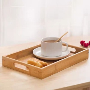 Bamboo Rectangular Serving <b>Tray</b> <b>Large</b> Size With Handles For Desserts Tea Coffee Home Use - Product Image 4