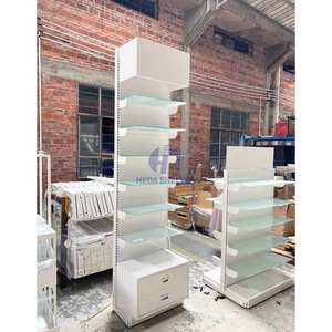 זכוכית שכבה לוח לבן צבע מדפי גונדולה מדפי מדף רבד אולם תצוגה תצוגת מדף מדפי Slatwall עבור חנות קמעונאית - Product Image 5