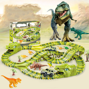Bán buôn số lượng bán chạy nhất trẻ em đường sắt xe đồ chơi tự làm biến thể phù hợp với khủng long điện roller coaster tàu khe đồ chơi - Product Image 2