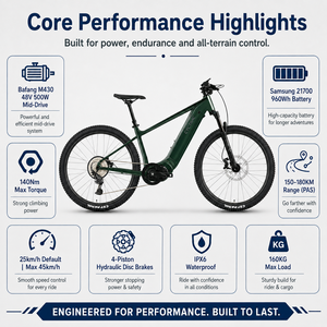 Vélo de montagne électrique Bafang M430 500W à moteur central, 29 pouces, 960Wh, 140Nm, Deore 12 vitesses, <span class=keywords><strong>RockShox</strong></span> - Product Image 2