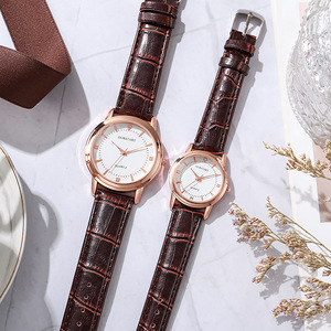 Relojes de Cuarzo de Estilo Ejecutivo para Uso Diario, Resistentes al Agua, para Hombre y Mujer, con Correa de Cuero Redonda Simple, Diseño de Cronógrafo - Product Image 3