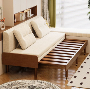 Sofá <span class=keywords><strong>Cama</strong></span> Extraíble Multifuncional con Estructura de Madera Maciza, Sofá <span class=keywords><strong>Cama</strong></span> Extensible, Muebles Ahorradores de Espacio para Apartamentos Pequeños - Product Image 1