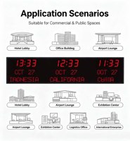 Reloj de Pared con Múltiples Zonas Horarias, Reloj Digital con Horario de Verano Automático (DST) para Hotel, Oficina, Aeropuerto