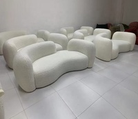 Ensemble de canapés de détente incurvés en tissu, canapé modulaire pour salons, hôtels, appartements et villas, design moderne
