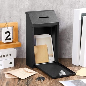 Boîte à monnaie murale en acier avec revêtement en poudre, verrouillable, pour pièces <span class=keywords><strong>de</strong></span> monnaie, caisse enregistreuse et coffre-fort - Product Image 1