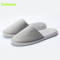 Chaussons d'hôtel légers à bout fermé, confortables, en tissu type coton, jetables, pour hôtel, spa, voyage