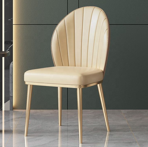Meubles de salle à manger de luxe, dossier élégant doré, rembourrage <span class=keywords><strong>en</strong></span> cuir, chaises de salle à manger pour hôtel, <span class=keywords><strong>Restaurant</strong></span>, événement - Product Image 3
