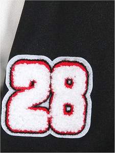 Veste bomber vintage pour homme avec broderie chenille personnalisée, manches contrastées, capuche, style streetwear, veste varsity - Product Image 3