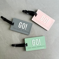 Étiquette de bagage antivol transfrontalière en PVC avec motif lettre 'GO' pour carte d'embarquement et bagages en soute