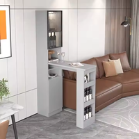 Table de Loisirs Moderne Écologique et Durable en Panneaux MDF, Meuble à Vin, Présentoir, Petit Comptoir de Bar pour Bars Domestiques et Salons