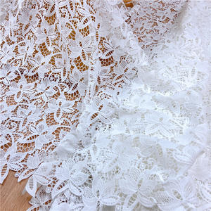 थोक पानी में घुलनशील सफेद कढ़ाई फीता कपड़े के लिए मिल्की गुईशुद्ध फूल फीता कपड़े mf72 - Product Image 6