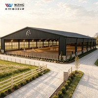 Kit de structure en acier préfabriquée pour arène équestre, grande salle de manége à travée libre à faible coût