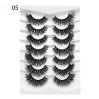 2025 nouveau Style frit court 7 paires 18mm DSD fait à la main mince vison cils réutilisables cheveux synthétiques longueur mixte