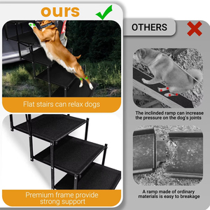 Huisdier Hond Trappen Verstelbare Outdoor Stalen Buis Draagbare Inklapbare Auto Huisdier Klim Trappen - Product Image 4
