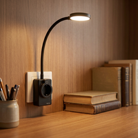 Lampe de lecture murale d'hôtel à LED CCT tactile flexible, à intensité variable, écologique, avec prise Euro et Type C, veilleuse