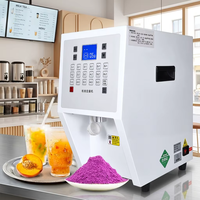 MOSEENER Machine à Bubble Tea Professionnelle en Acier Inoxydable, Distributeur Automatique de Matcha, Café, Sucre en Poudre, Fructose et Lait