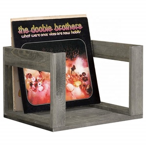 Custom Vintage Rustic Solid Wood Vinyl Record Storage Crate Vinyl Record Holder