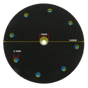 Plato de Respaldo para Lijadora de 6 Pulgadas y 9 Agujeros, Azul, Antipolvo, para Pulido Eléctrico, para Pulir Madera, Metal y Muebles - Product Image 3
