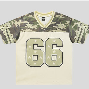 T-shirt vintage style jersey pour homme, été, maille respirante, manches courtes, col en V, streetwear, sport, décontracté - Product Image 3