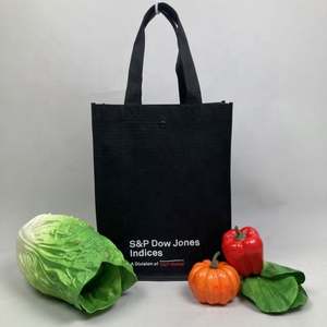 ถุงผ้านอนวูฟเวนพับได้สีดำถุงช้อปปิ้งของกวางโจว - Product Image 6