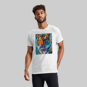 Image personnalisée T-shirts pour hommes à col ras du cou à deux côtés Modèle imprimé en coton surdimensionné 220gsm Fabriqué pour les États-Unis - Product Image 5