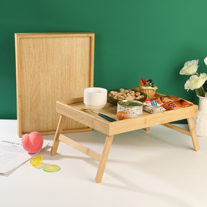 Brilliant Folding Bamboo <b>Tray</b> 30x40cm Portable <b>Bed</b> <b>Table</b> For Home Bedroom Living Room Computer Desk - Product Image 1