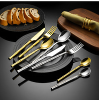 Ensemble de couverts en acier inoxydable 304 avec manche en bambou, couteau, fourchette, cuillère, fourchette à dessert, cuillère à café pour mariage, hôtel, maison, vaisselle de table