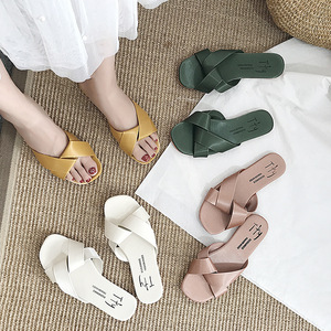 Sandalias Planas de Moda para Mujer, Ligeras, con Tiras Cruzadas, Trenzadas, en Colores Surtidos, Antideslizantes, Simples, Tipo Chanclas - Product Image 2