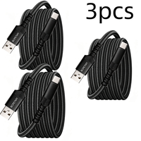 Kabel Pengisi Daya Cepat USB 2.0 ke Tipe C 7A, Kabel Data Berjaring untuk Ponsel Android, Tablet, dan Power Bank