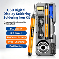 Soldador Portátil sin Pantalla con Batería de Litio de 800mAh, Juego Estándar Naranja, Herramienta de Soldadura Recargable por USB para Reparación de PCB