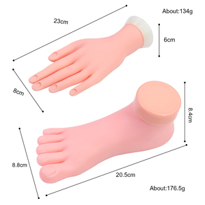 Mano finta in silicone per pratica unghie, mano protesica flessibile e pieghevole, strumento di allenamento per manicure per principianti di nail art e unghie acriliche - Product Image 5