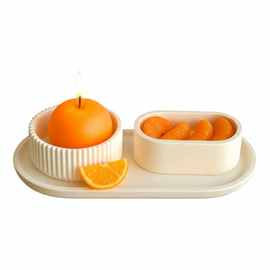 Qoq <b>Candle</b> Mandarin Orange 3-Piece <b>Set</b> Home Air Freshener <b>Candle</b> <b>Set</b> (Mandalina) - Product Image 2