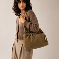 Sac fourre-tout vintage en daim à carreaux, tendance streetwear, nouvelle collection 2026, pour femme, avec fermoir magnétique, porté épaule/bandoulière, grande capacité
