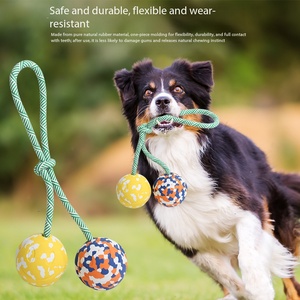 Juguete de Pelota de Doble Color para Perros, Juguete Resistente a Mordeduras, Pelota Interactiva para Jalar y Estirar, para Aliviar <span class=keywords><strong>el</strong></span> Aburrimiento - Product Image 2